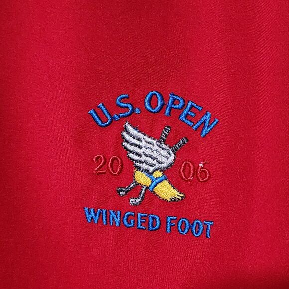Ashworth Mens V-Neck Windbreaker Red 2006 US Open Widget Foot Golf Club Size XXL - Picture 2 of 10